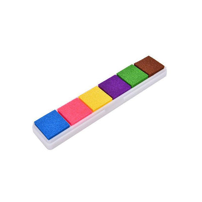 Gradient Color Ink Pad Inkpad Rubber Stamp Water Based Diy Finger Print 10 Colours - S3 Brown