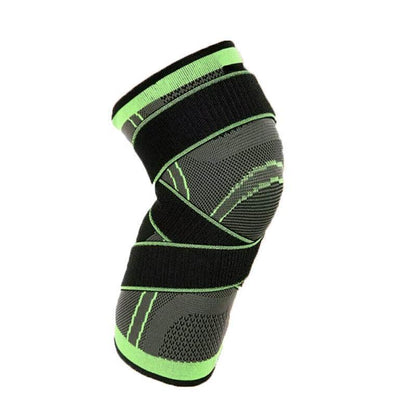 3D Weaving Knee Brace Breathable Sleeve Support Running Jogging Joint Pain Leg Green - Green-L.