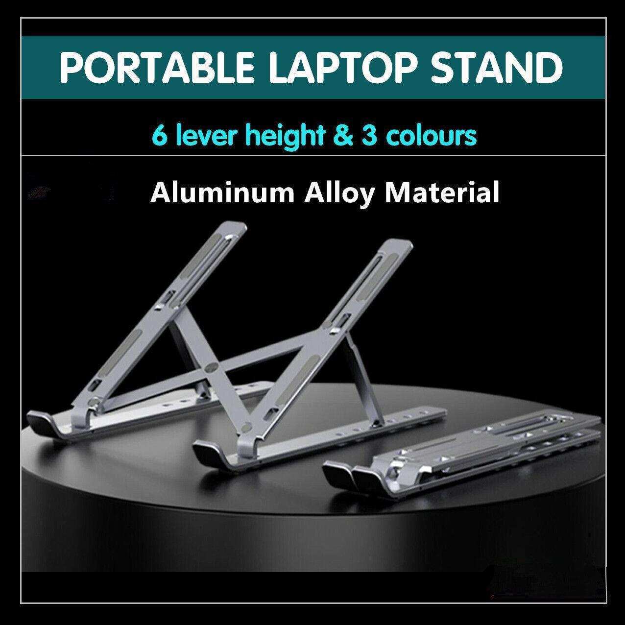 Adjustable Laptop Stand Portable Aluminum Alloy Desktop Holder for 11 to 17.3 Inch - Sliver.