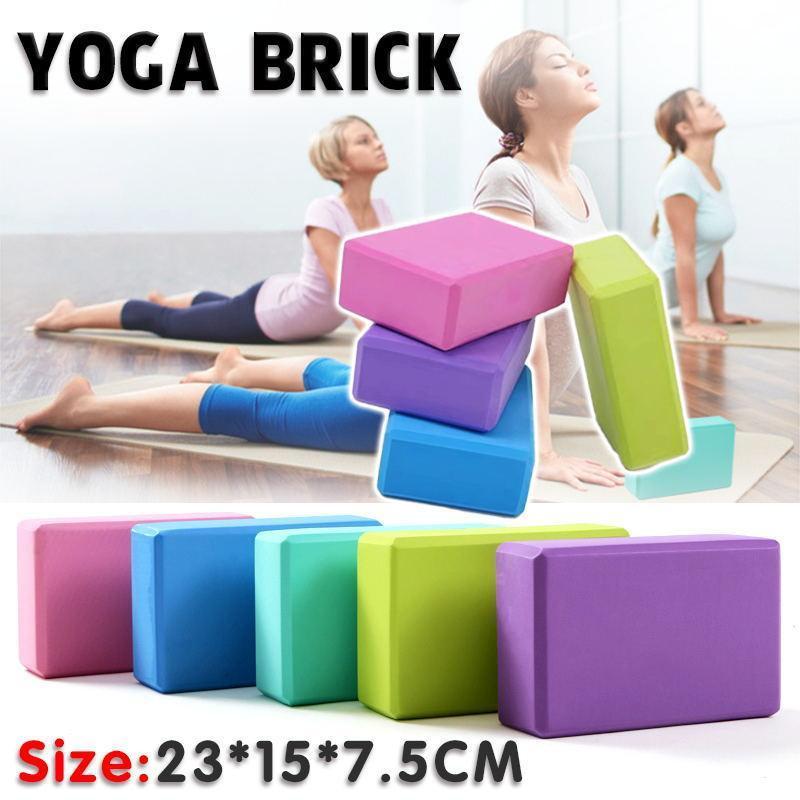 2PCS Yoga Blocks Foam Brick Fitness Exercise Stretch Gym Pilates Tool - Blackish Green.