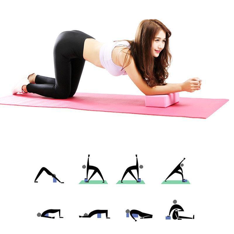 2PCS Yoga Blocks Foam Brick Fitness Exercise Stretch Gym Pilates Tool - Blackish Green.
