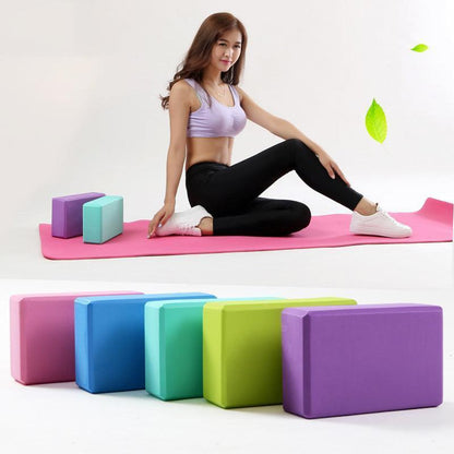 2PCS Yoga Blocks Foam Brick Fitness Exercise Stretch Gym Pilates Tool - Blackish Green.