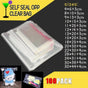 Multi-size Clear Self-Seal Cellophane Bags - Bulk Adhesive Opp - 11*20+4.