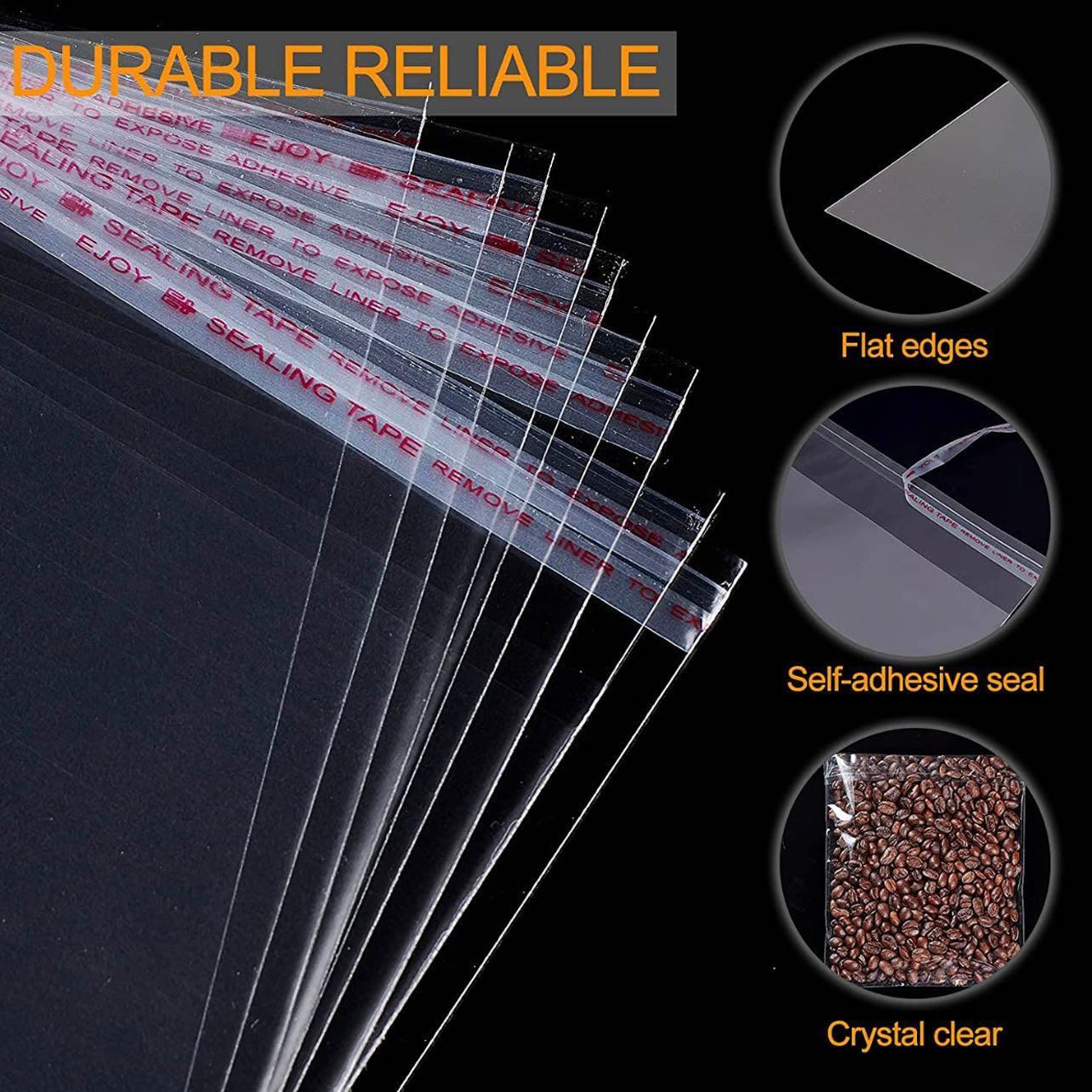 Multi-size Clear Self-Seal Cellophane Bags - Bulk Adhesive Opp - 11*20+4.