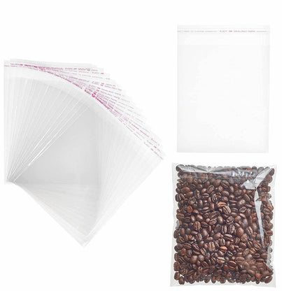 Multi-size Clear Self-Seal Cellophane Bags - Bulk Adhesive Opp - 11*20+4.