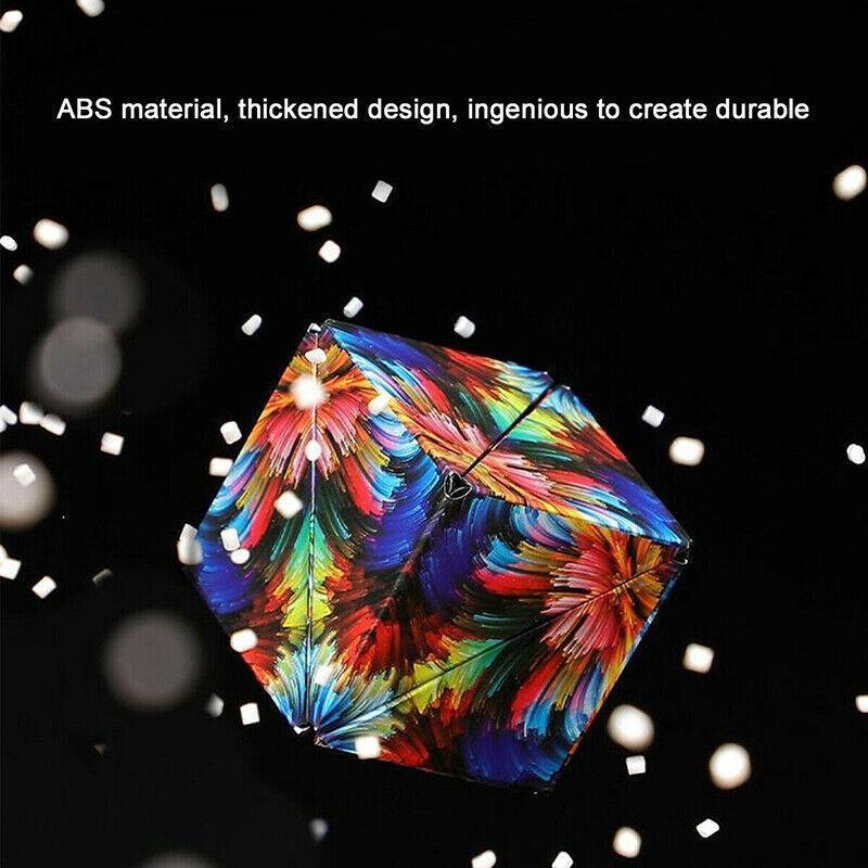 Variety Changeable Magnetic Magic Cube 3D Hand Flip Puzzle Anti Stress Toys Gift - Colourful Pattern.