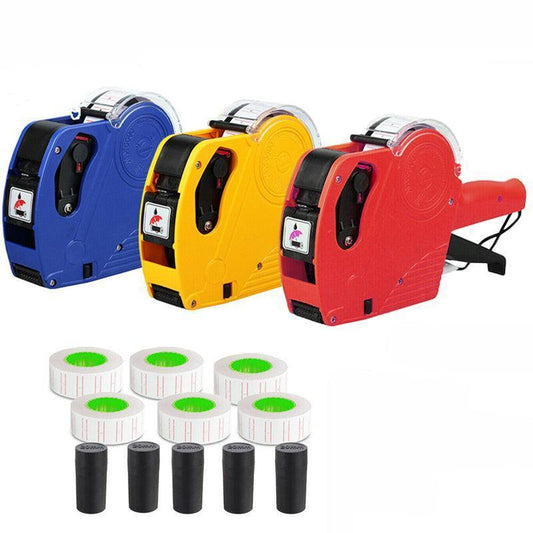 Tag Gun Labeller Kit With 6 Rolls Labels And 5 Inks Roller - Yellow.