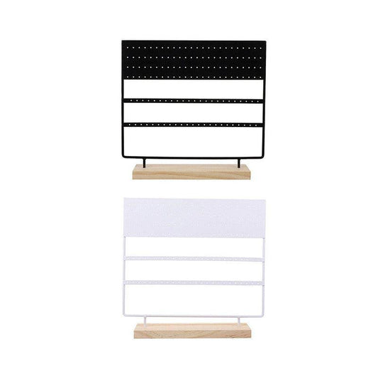 Earring Stand Display Rack 3-Tier Ear Stud Holder Jewelry Organizer 144 Holes - Black.