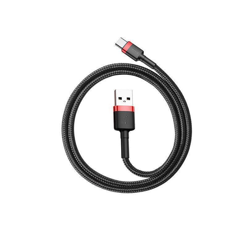 Red+Black Baseus USB to Type C Charger Cable 3A Fast Charging for Huawei - 3M 1PC.