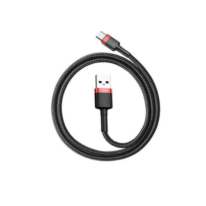 Red+Black Baseus USB to Type C Charger Cable 3A Fast Charging for Huawei - 3M 1PC.