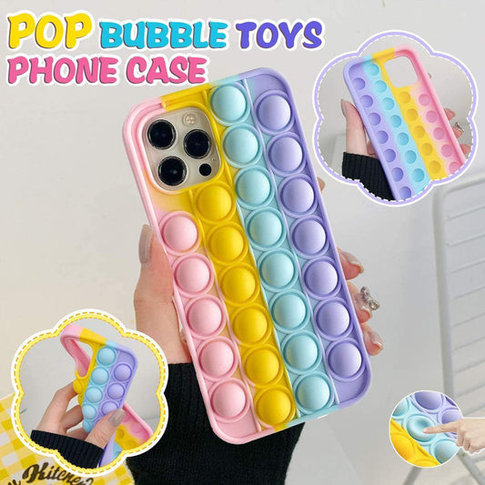 Rainbow Pop Fidget Toys Push It Bubble Phone Case For iPhone 7 8 Plus X XR 11 12 Pro Max - iPhone XS MAX.