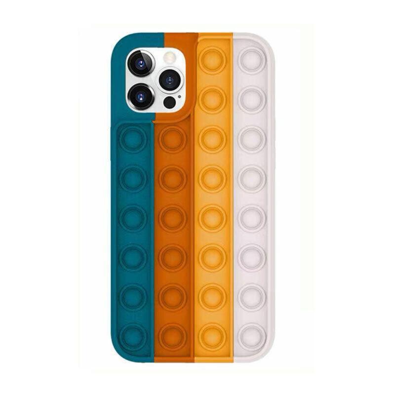 Blue-White Pop Fidget Toys Push It Bubble Phone Case For Iphone - iPhone 13Pro.