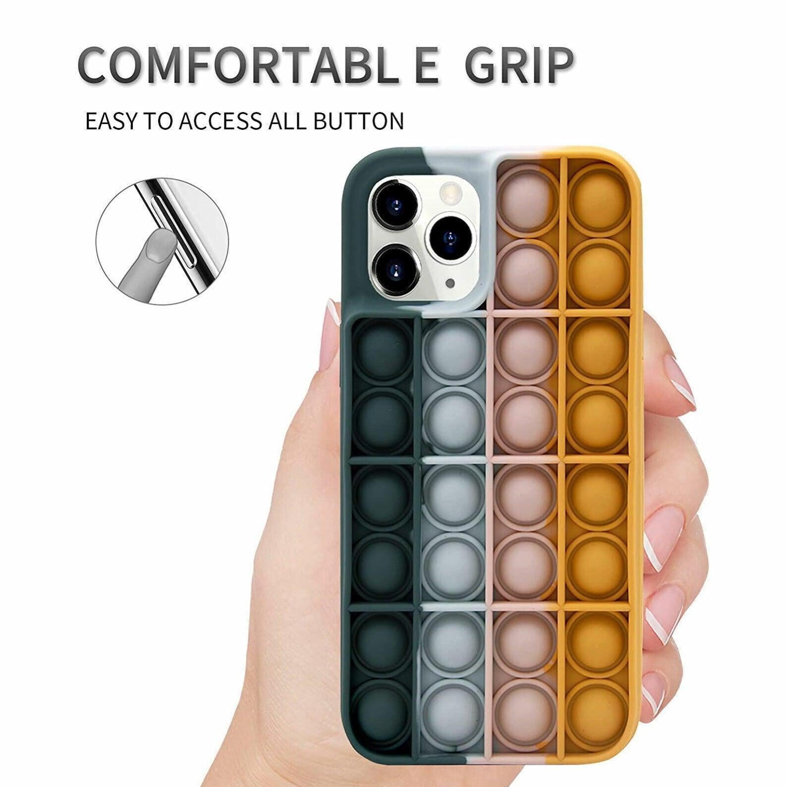 Blue-White Pop Fidget Toys Push It Bubble Phone Case For Iphone - iPhone 7Plus/8Plus.
