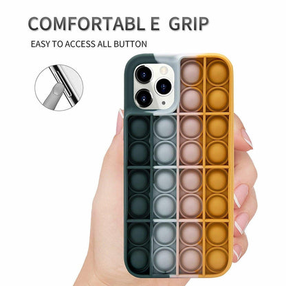 Blue-White Pop Fidget Toys Push It Bubble Phone Case For Iphone - iPhone 7Plus/8Plus.
