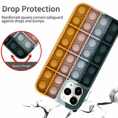 Blue-White Pop Fidget Toys Push It Bubble Phone Case For Iphone - iPhone 7Plus/8Plus.