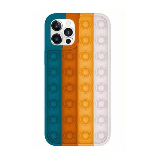 Blue-White Pop Fidget Toys Push It Bubble Phone Case For Iphone - iPhone 12.