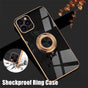 Black Luxury Shockproof Silicone Ring Case Stand Cover for iPhone 14 13 12 Pro Max - iPhone 7/8/SE2.