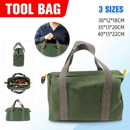 S/M/L Waterproof Tool Bag Portable Storage Toolkit Hand Heavy Case Canvas Duty - S(30*12*18CM).