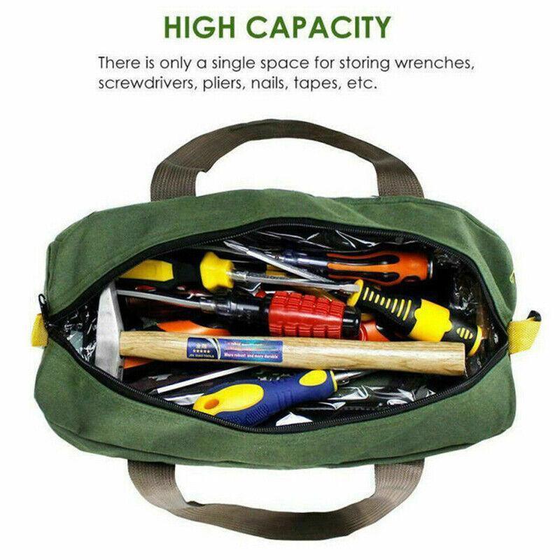 S/M/L Waterproof Tool Bag Portable Storage Toolkit Hand Heavy Case Canvas Duty - S(30*12*18CM).