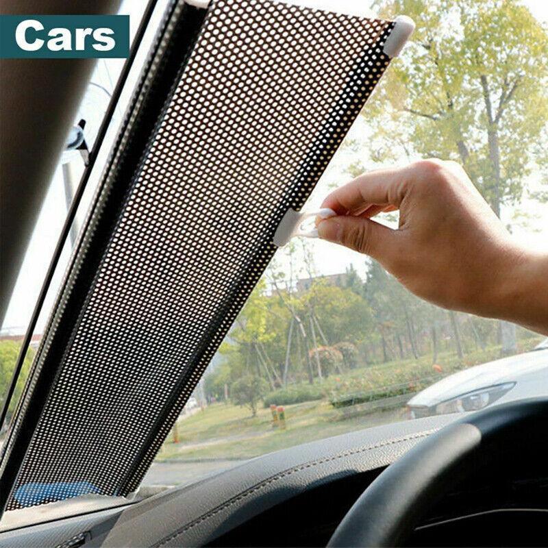 Silver Roller Blinds Suction Cup Sunshade Blackout Curtains Car Home Window Curtains - 45 X 125 CM