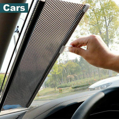 Silver Roller Blinds Suction Cup Sunshade Blackout Curtains Car Home Window Curtains - 45 X 125 CM
