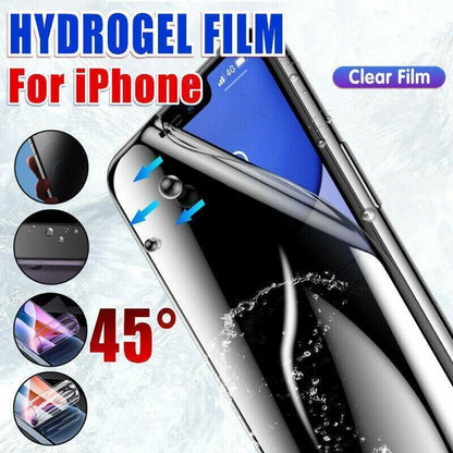 Clear Film iPhone 13 12 11 Pro Xs Max Plus Hydrogel Film Screen Protector - For iPhone 12 Pro Max.