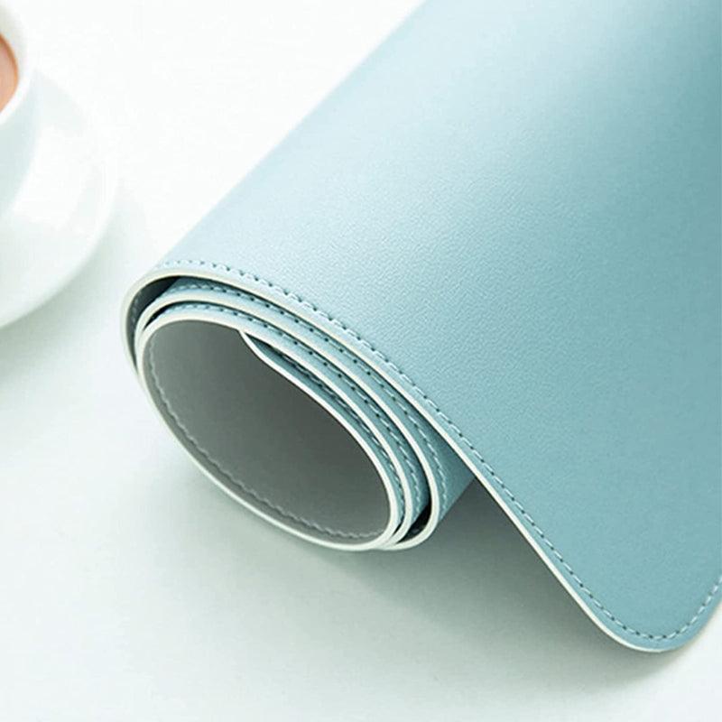 60*30Cm Leather Mouse Pad Gaming Waterproof Mousepad Desk Mat Anti-Slip Rubber - Light Blue.