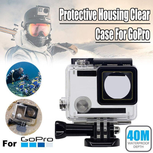 Waterproof Housing Case for GoPro Hero 3 Plus 4 Clear Protective Diving Shell - For GoPro Hero 3+.