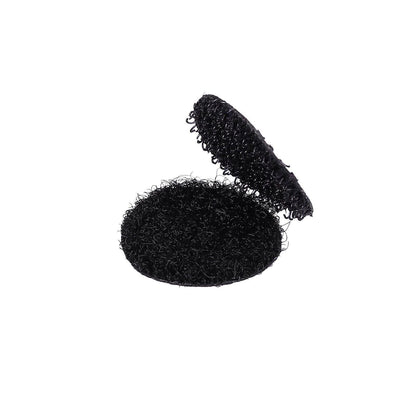 Hook and Loop Sticky Self Adhesive Dots Coins Circles Tape Black White 15mm - White.