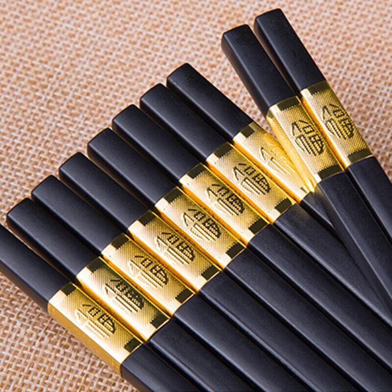 10Pairs Premium Fiberglass Reusable Chopsticks - Dishwasher Safe - Silver-3