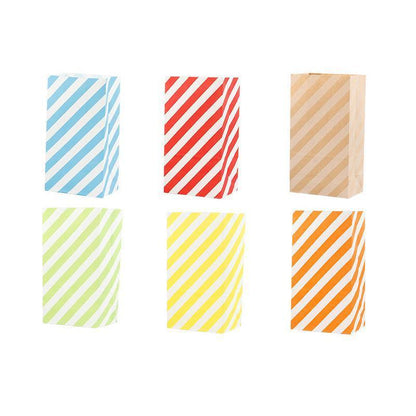 100X Colourful Plaid Kraft Paper Bag Candy Cookie Snack Cake Gift Bags 9X6X18cm - Green