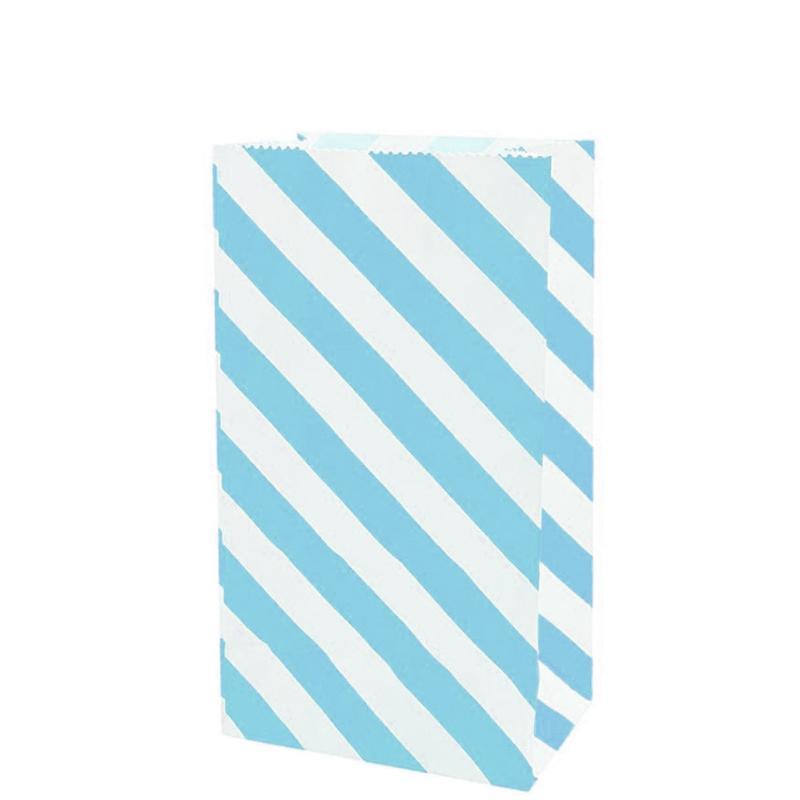 100X Colourful Plaid Kraft Paper Bag Candy Cookie Snack Cake Gift Bags 9X6X18cm - Green