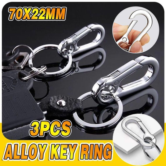 3PCS Zinc Alloy Spring Hook Keychain with Key Rings for Car Keys and Bags.