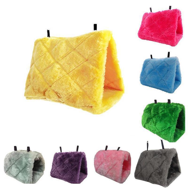 Pet Bird Parrot Parakeet Budgie Warm Hammock Cage Hut Tent Bed Hanging Cave - Pink.
