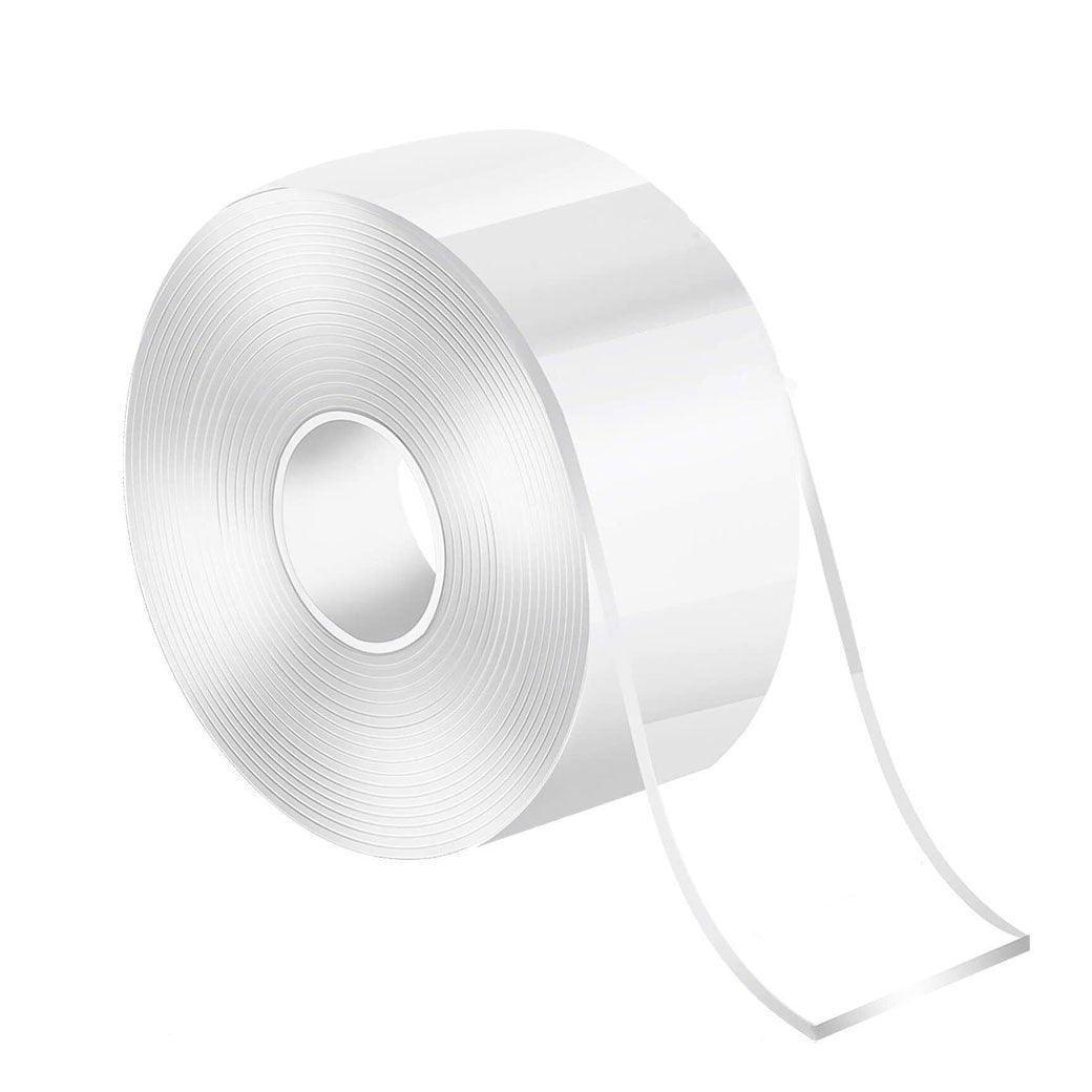 Double Sided Nano Tape Transparent Reusable Adhesive Gel Grip for Home Office - 2cm*5m*2mm (1 Unit).