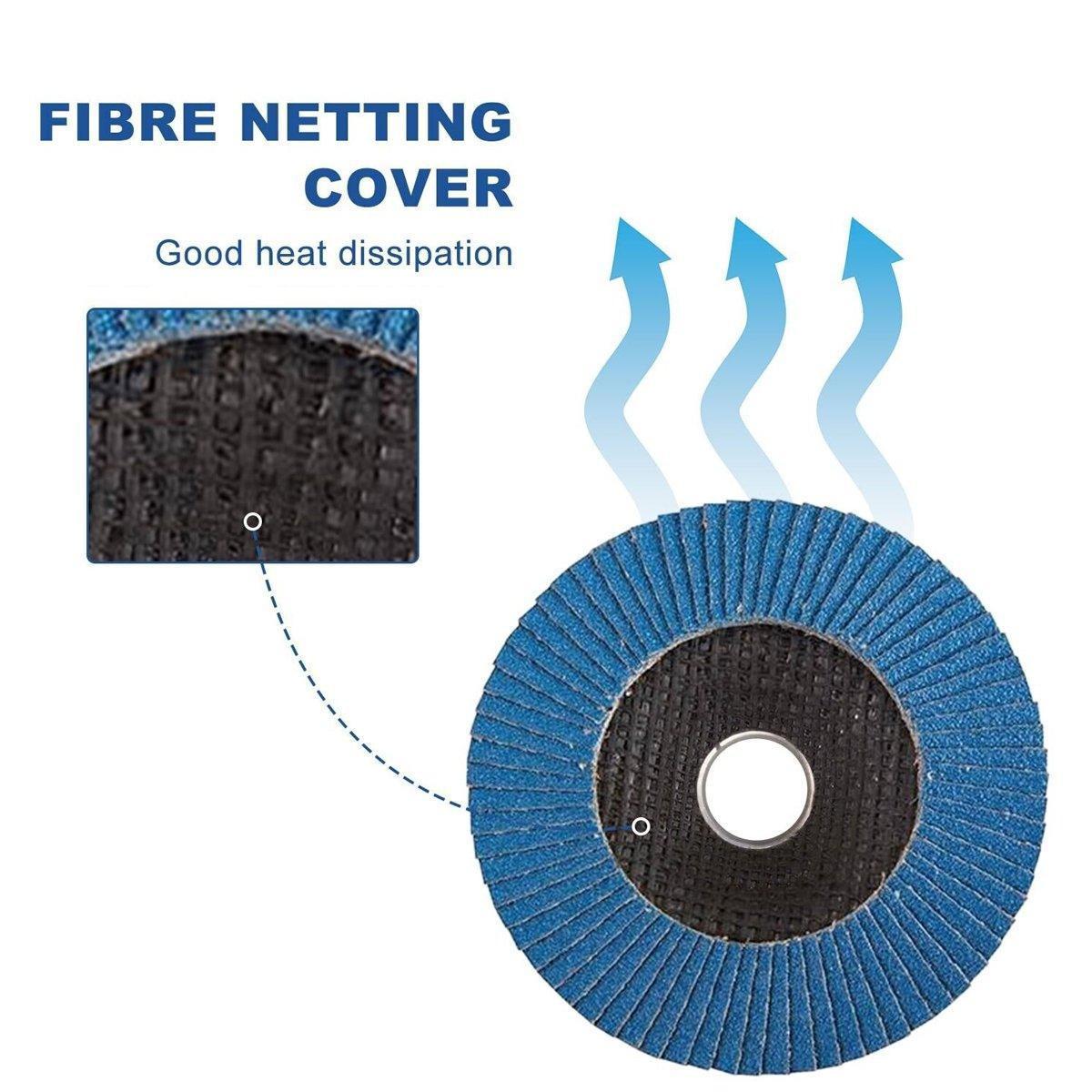 10pcs Flap Disc 40/60/80/120 Grit Angle Grinder Wheel Set Durable Sanding Tool - 40 Grit.