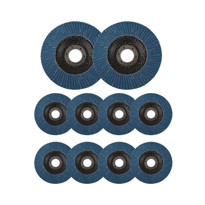10pcs Flap Disc 40/60/80/120 Grit Angle Grinder Wheel Set Durable Sanding Tool - 40 Grit.