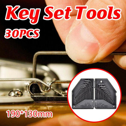 30Pcs Hex Key Metric & Imperial Allen Alan Allan Key Set Tools Kit Crv Au Stock.