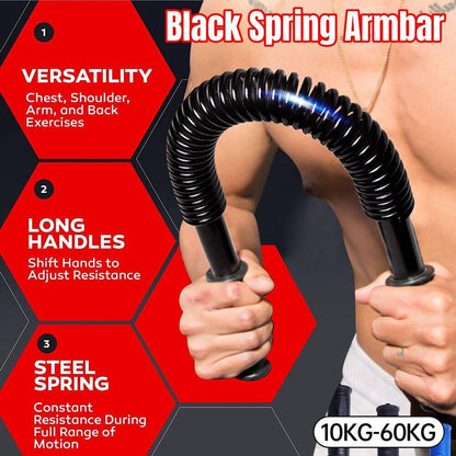 Spring Arm Power Rod Grip Puller Home Fitness Equipment for Strength Training - 60KG.