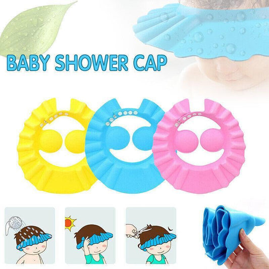 Adjustable Shampoo Shield Bath Hat with Ear Cover for Hair Washing Protection - Yellow.