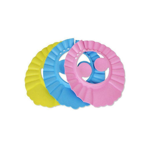 Adjustable Shampoo Shield Bath Hat with Ear Cover for Hair Washing Protection - Yellow.