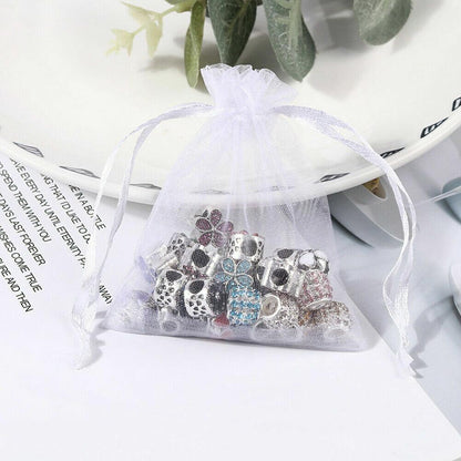 Organza Bag Sheer Bags Jewellery Wedding Candy Packaging Sheer Bags 10*15 cm - Pink