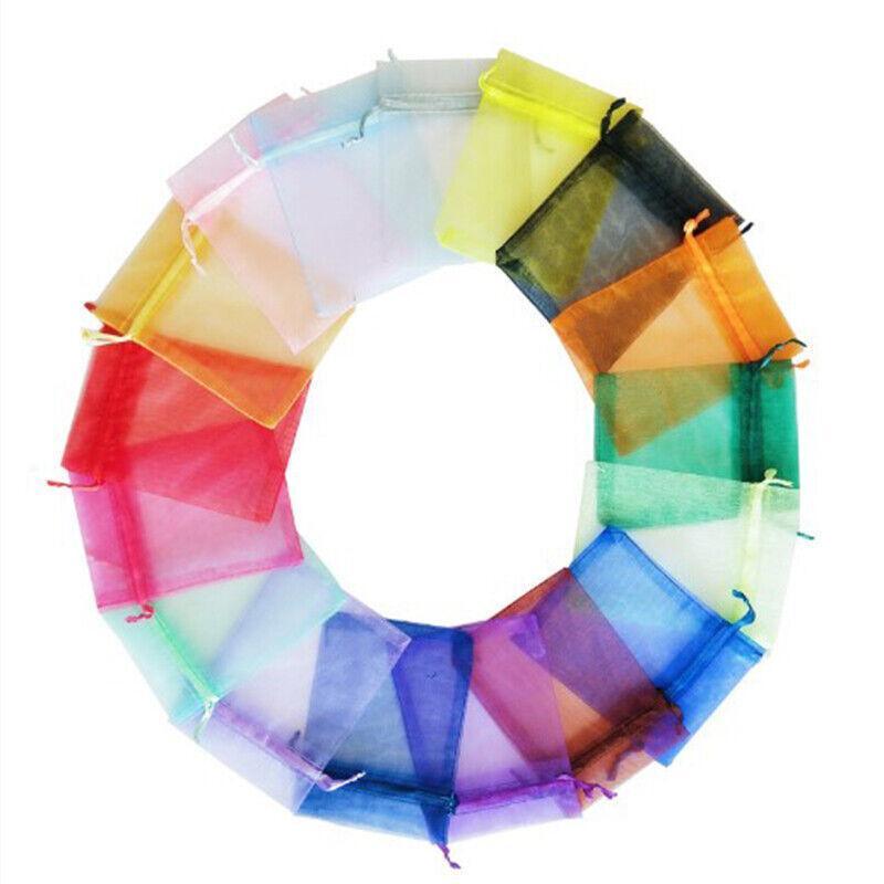 50PCS Organza Bag Sheer Bags Jewellery Wedding Candy Packaging Sheer Bags 10*15 cm - Gold/50PCS