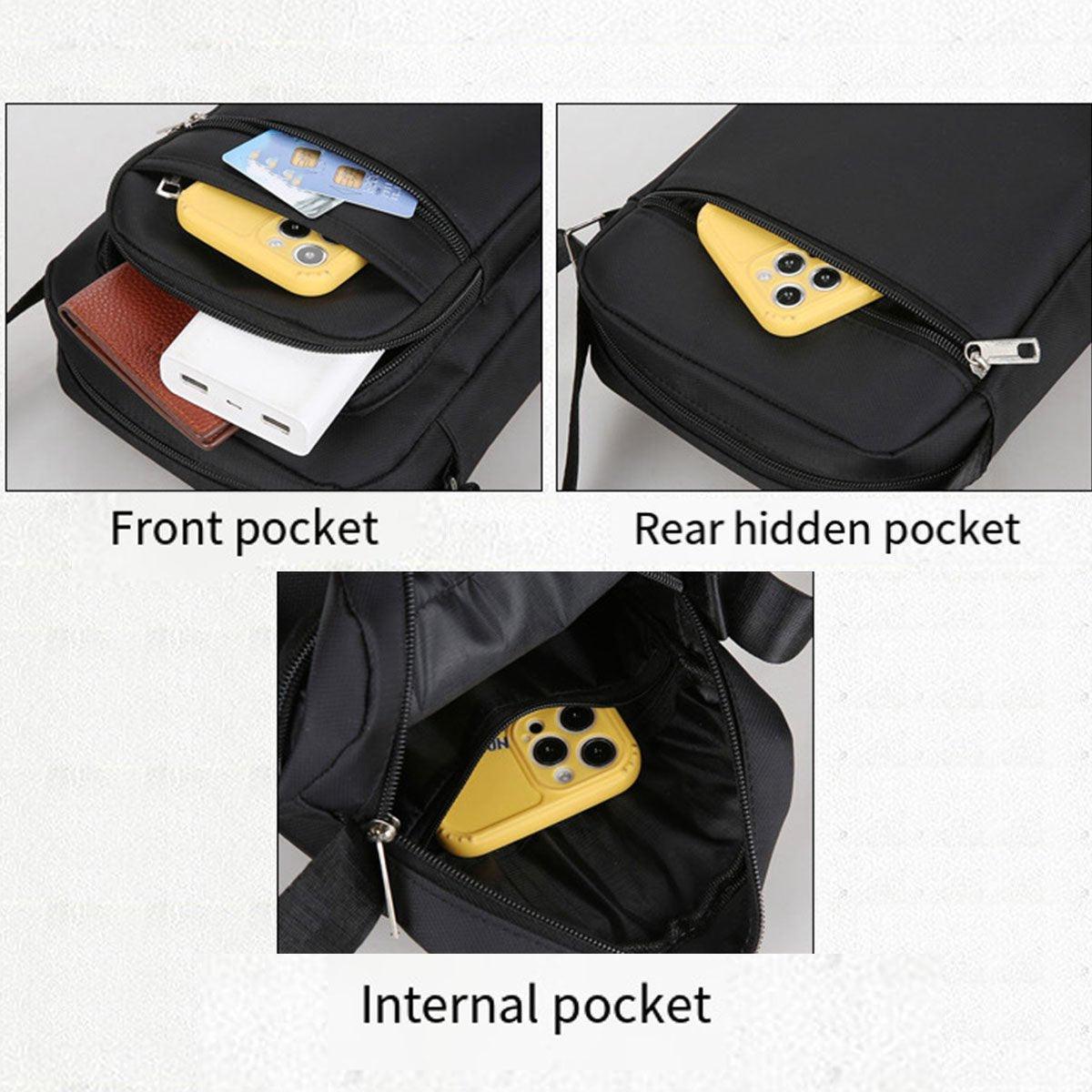Mens Crossbody Shoulder Bag Travel Messenger Bag Casual Handbag for Boys and Men - Green-4 zippers
