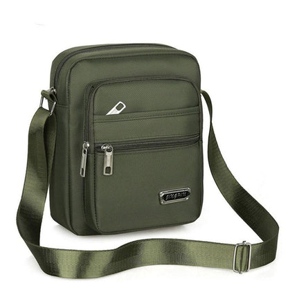 Mens Crossbody Shoulder Bag Travel Messenger Bag Casual Handbag for Boys and Men - Green-4 zippers