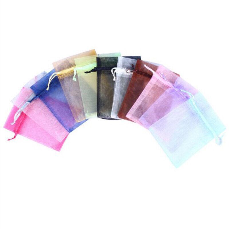 50 pcs Organza Bag Sheer Bags Jewellery Wedding Candy Packaging Sheer Bags 7*9 cm - Gold/50PCS