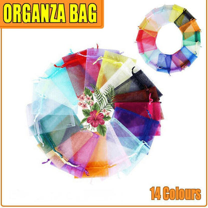 50 pcs Organza Bag Sheer Bags Jewellery Wedding Candy Packaging Sheer Bags 7*9 cm - Fruit Green/50PCS