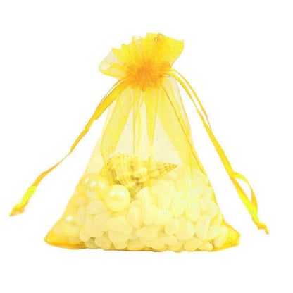 50 pcs Organza Bag Sheer Bags Jewellery Wedding Candy Packaging Sheer Bags 7*9 cm - Yellow/50PCS