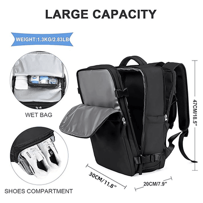 Waterproof Travel Backpack Outdoor Sports Shoulder Bag Hiking Camping Daypack - Grey