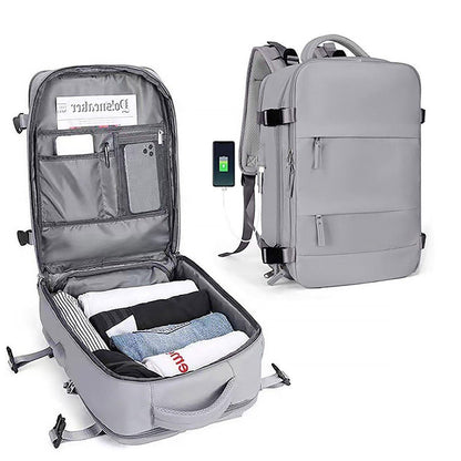 Waterproof Travel Backpack Outdoor Sports Shoulder Bag Hiking Camping Daypack - Grey